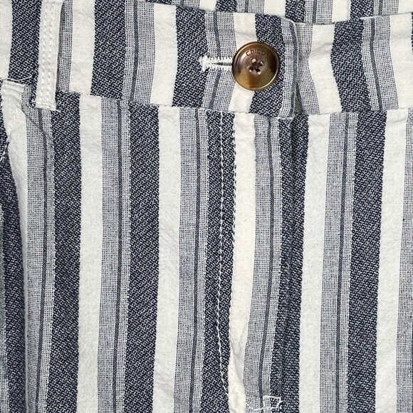 Chico's Blue Cream Striped Cotton Wide Leg Pants Size 1 Medium Casual - Picture 7 of 12